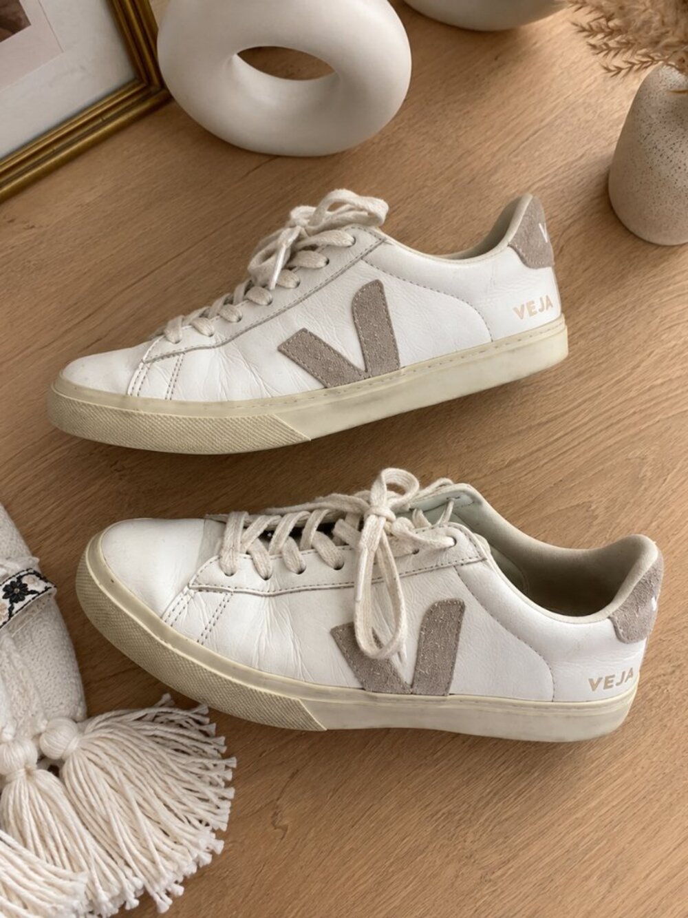 VEJA Campo White Sable Leather Sneakers Women's EU 39 US 8
